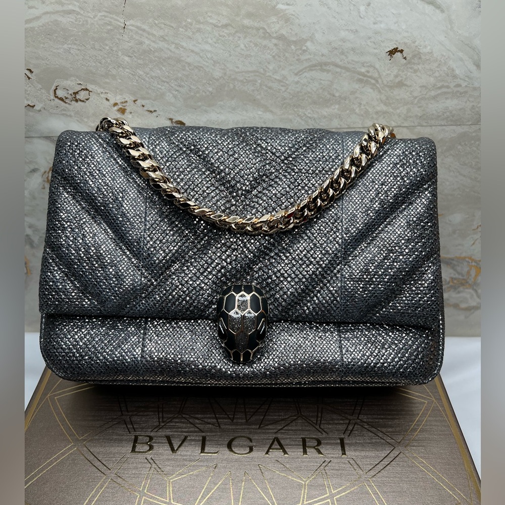 #07420NB Bvlgari Cabochon Serpenti Bag